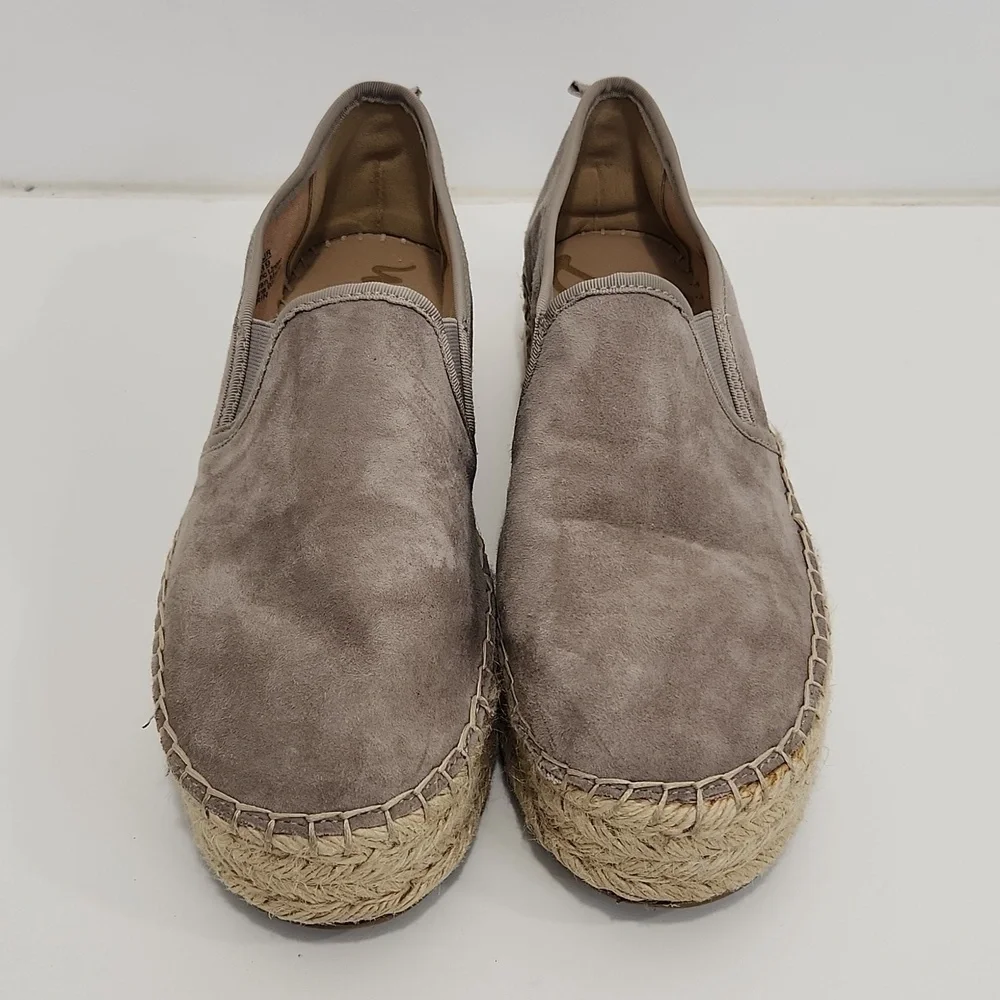Sam Edelman Carrin Women's 9M Gray Suede Espadrille Platform Slip On Shoes EUC
